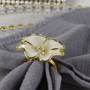 Amazon High-grade Acrylic Pearl Napkin Ring Love Flower Napkin Buckle Valentine's Day Napkin Ring Straight Hair
