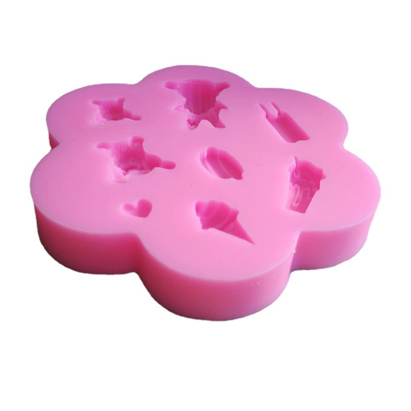 Silicone mold for ice cream, fondant, clay, decorations, with little bears