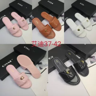 工厂直销COA平底鞋女士外贸新款欧美时尚C蔻平底高端拖鞋silipper