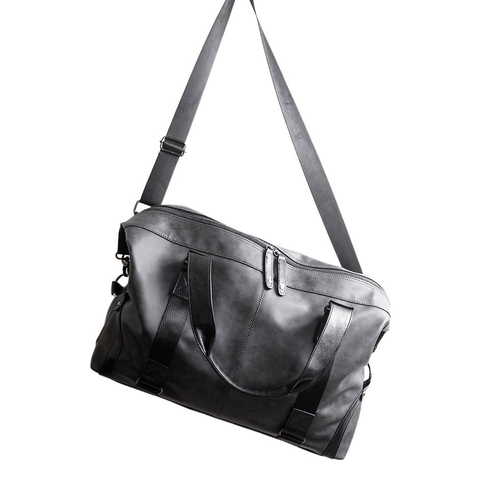 Spot wholesale PU men's handbag Korean fashion casual slung travel bag large capacity luggage bag