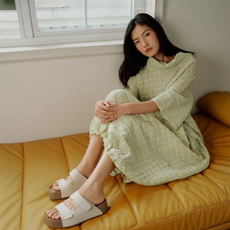 牛革バージョン～厚手ミルクトーストシューズ第2世代厚底ビルケンシュトックスリッパ女性用2025夏新作サンダルスリッパ|undefined