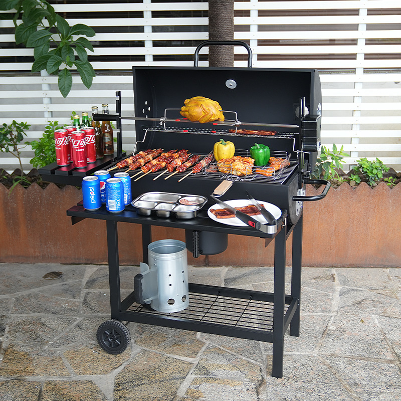 Ramas eléctricas de asado rotativas plegables de estilo americano horno de parrilla al aire libre villa patio horno de parrilla de parrilla de pollo asado eléctrico