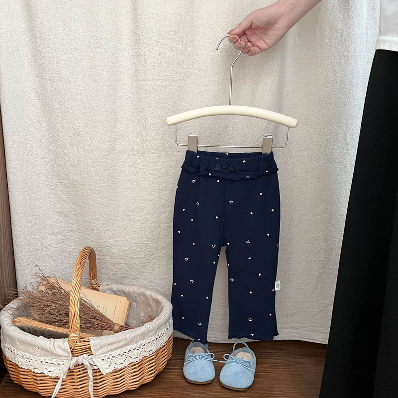 女の子の春と秋のボトリングシャツスーツ韓国風ベビーリボンインナー長袖Tシャツパンツお出かけ服|undefined