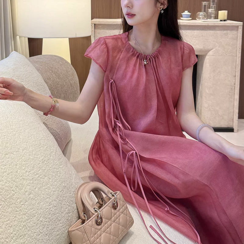 Ying Si|Feizi 100% Mulberry Silk Gradient Dress Two-Piece Set Women's Summer Vacation Long Dress Ying Si|Feizi 100% Mulberry Silk Gradient Dress Two-Piece Set Women's Summer Vacation Long Dress