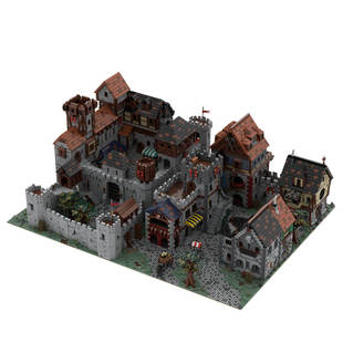 Building Blocks Cross-Border Moc-100133 Medieval Royal Village 20331 Particle Number Toys Christmas Gift