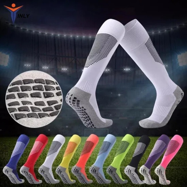 Custom Running Grip Football Long Anti Slip Security Socks Sports Club Team Socks Soccer Training Socks