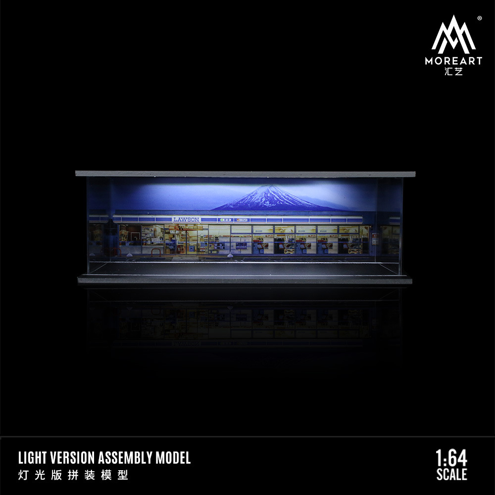 Escena 1:64 garaje de estacionamiento subterráneo modificado RV modelo de coche caja a prueba de polvo con montaje de luz LED