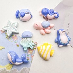 漫画かわいいオーシャンシリーズ diy 樹脂アクセサリークリーム接着剤手作りヘアピン冷蔵庫マグネットペンダント携帯電話アクセサリー
