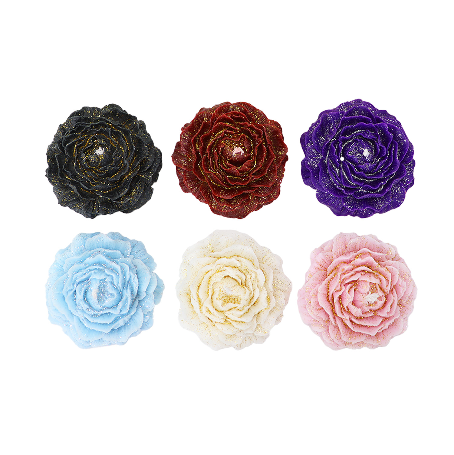 Vela dorada de baja temperatura tipo SM, vela de goteo romántica con fragancia de peonía rosa