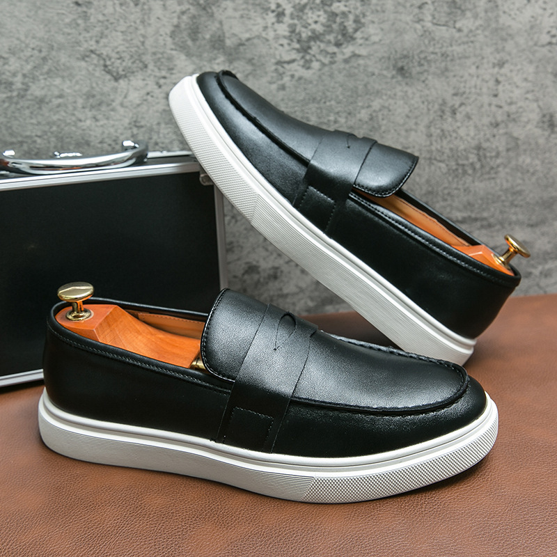 Zapatos de cuero para hombres 2024 ropa de negocios casual con suela suave coreana baja transpirable Lefour zapatos de conducción al por mayor