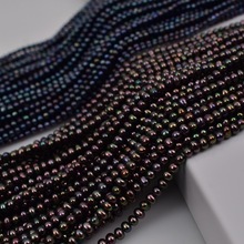 天然淡水珍珠孔雀黑色鸡蛋近圆珍珠串散珠珍珠半成品DIY手工材料