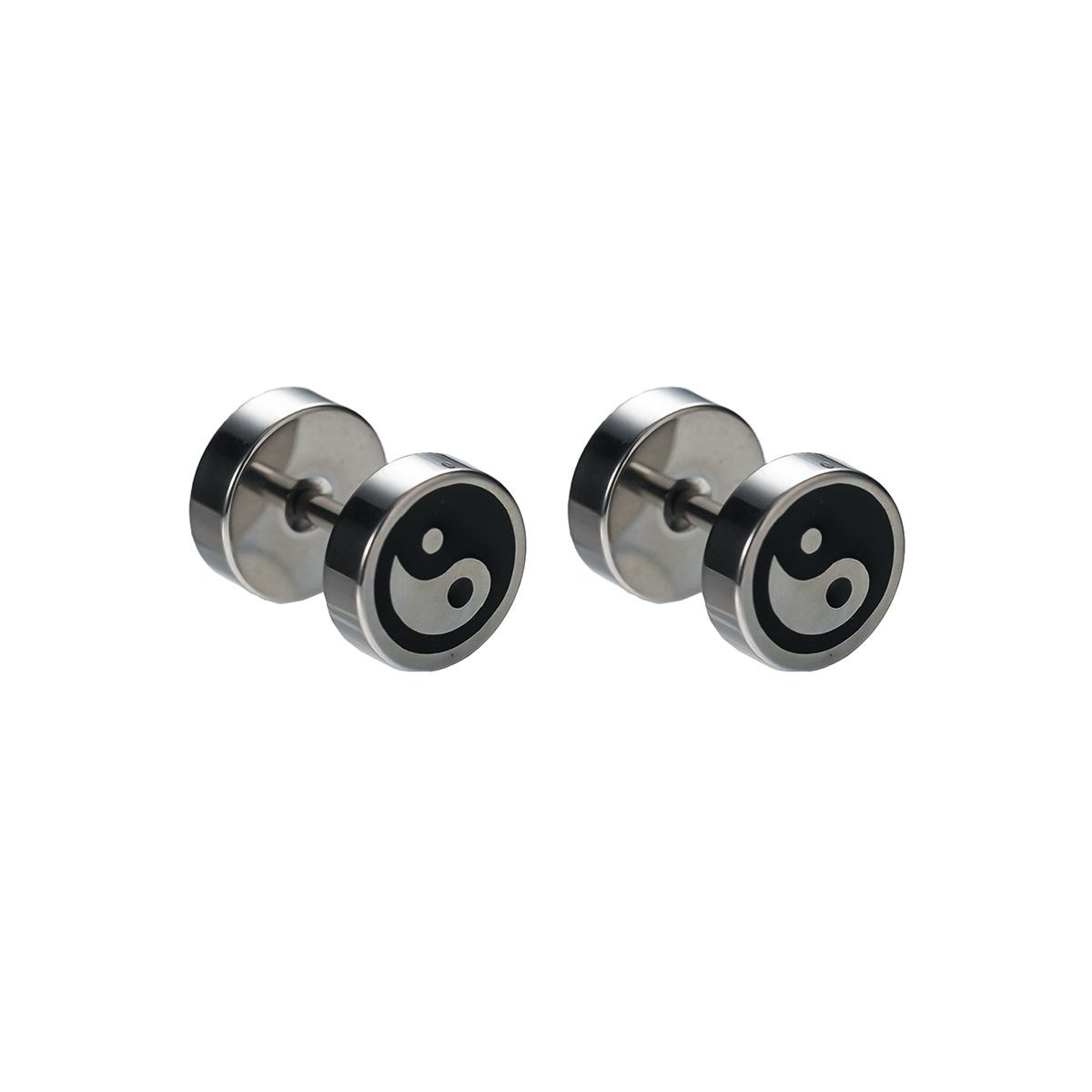 Minimalist Stainless Steel Stud Earrings For Men Punk Style_voghion.com