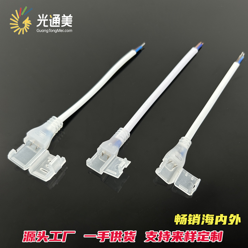 12V / 24V / 220V encapsulado adhesivo correa de lámpara LED impermeable cableado frontal 6 * 12mm barra de neón sin soldadura conector de perforación