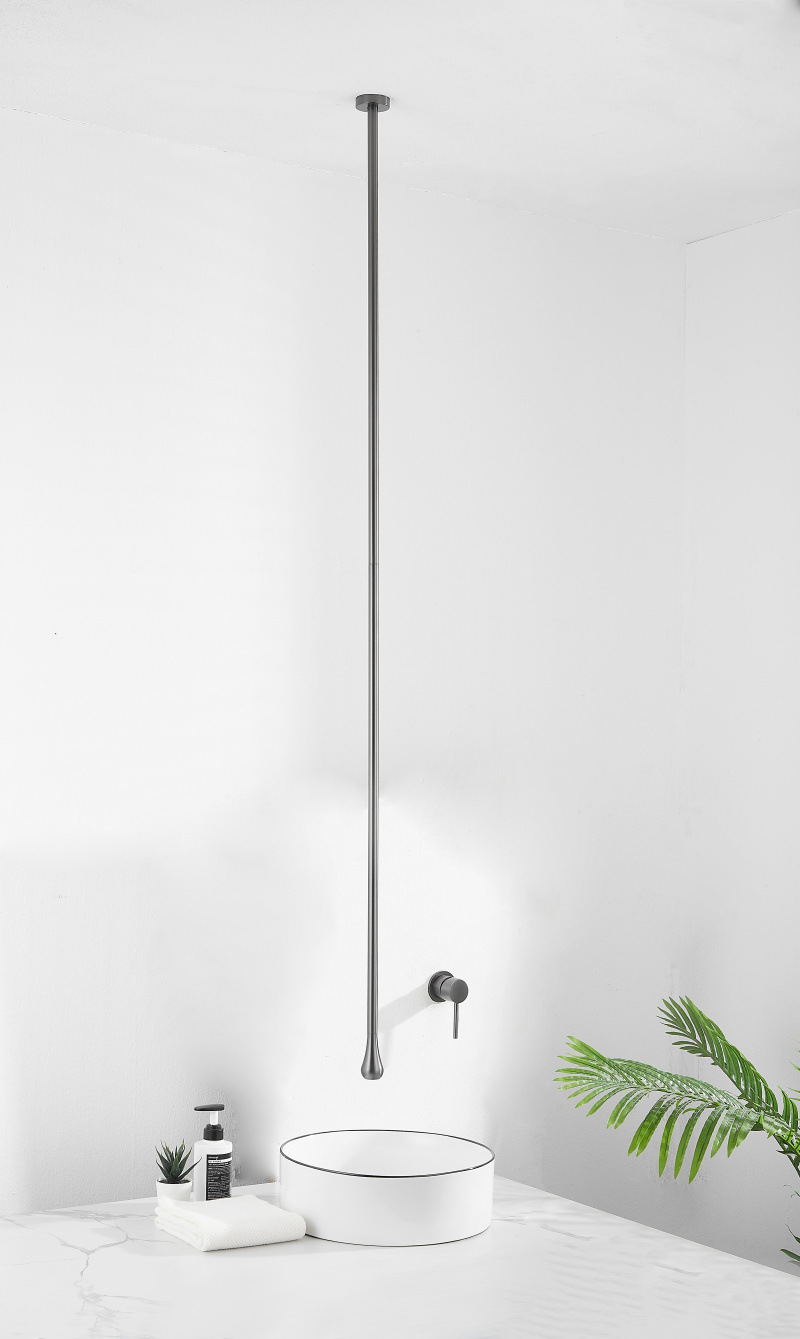 The length of the hanger can be changed to a wall-mounted concealed ceiling water drop faucet creative art hanger with a single-hole countertop control for cooling and heating details Picture