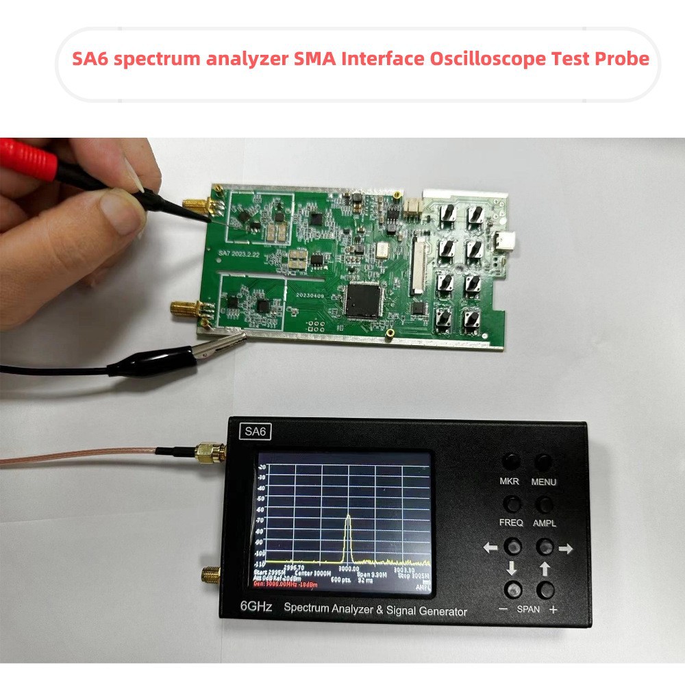 (2개) SA6003 스펙트럼 분석기 SMA 인터페이스 오실로스코프 테스트 프로브 테스트 리드 회로 기판 RF