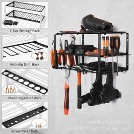 电动工具整理器钻架壁挂支架重型工具整理器和车库组织工具存储架