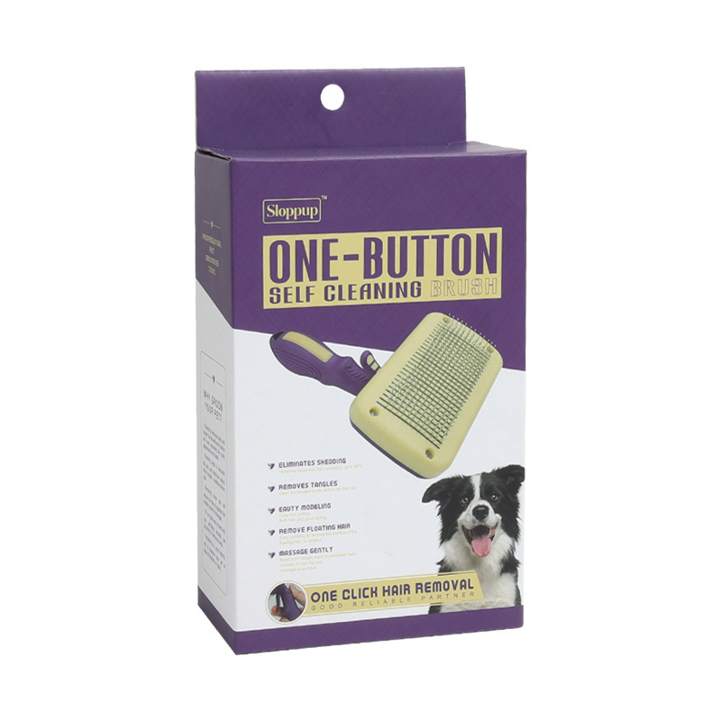 Peine para mascotas, productos de limpieza y belleza, serie púrpura y amarilla, peine de nudo abierto, cuchillo de pelo, peine de pulgas, peine de perro