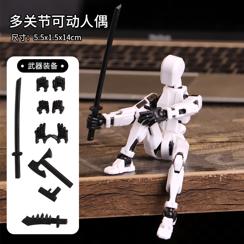 Muñecas móviles multiarticuladas impresas en 3D Lucky 13 muñecas móviles de todo el cuerpo robot descomprimir el mango para jugar artefactos mágicos