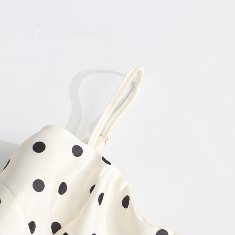 Women's Clothing Women's Hepburn Style Retro Polka Dot Print Slip Dress Waist Cinching Resort Dress Spring For Formal & Casual For Women_ecoleips.com
