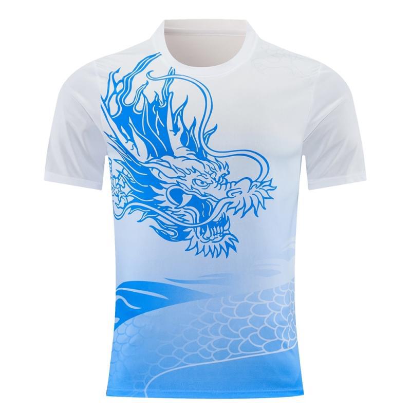 Dragón de secado rápido traje de barco dragón traje de manga larga protección solar dragón barco dragón barco dragón traje de equipo de seda de hielo se puede imprimir nombre del equipo