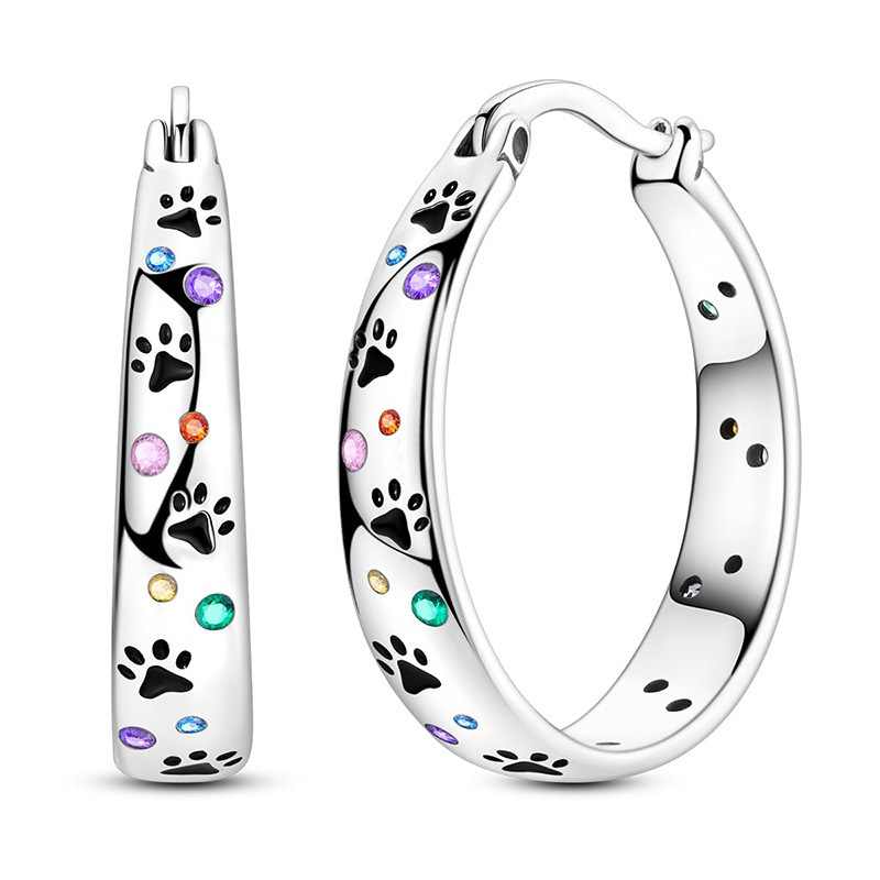European and American Cross-Border Hot-Selling Luxury Diamond-Encrusted Cat Claw Design Earrings 2025 New Fashion Cute Hip-Hop Earrings