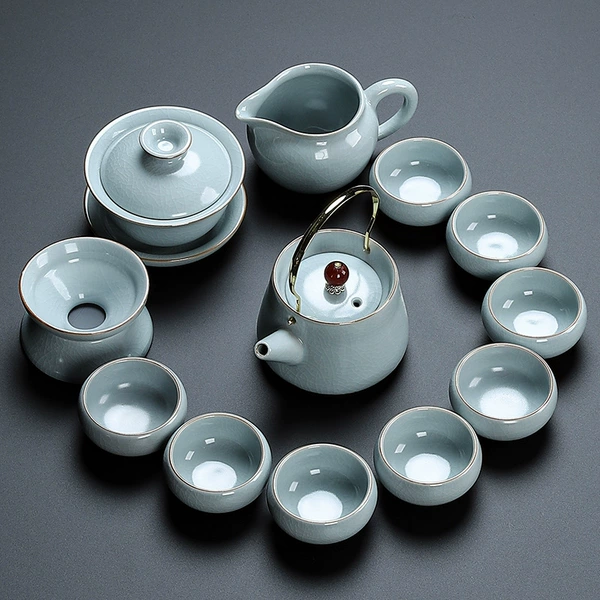 Hometown Ru kiln lifting beam teapot series 12-piece set