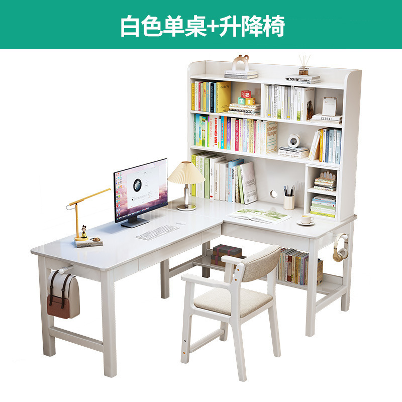 화이트 싱글 테이블 + 리프트 의자 [친환경 무취 도료]