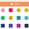 12 цветов (с чёрным корпусом, упаковка ПВХ)