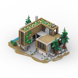 C9234 Designer's House with Internal Modular Building 3163 Particle Number Creative Toy
