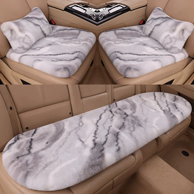 Wool pad | seat cushions, universal fit for all - marble-gray-three-piece-set-2-lumbar-pillows
