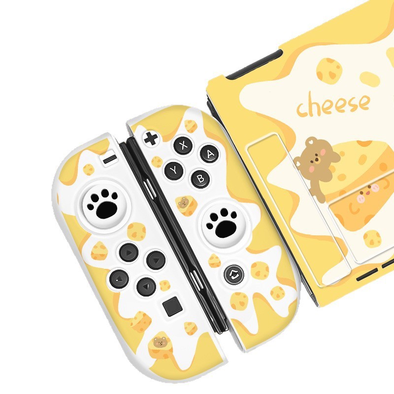 ニンテンドースイッチ保護ケース新しいoledつや消しバッテリー寿命バージョン指紋防止チーズゲームコンソールアクセサリー付き|undefined