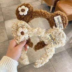 Winter and Spring Plush Face Cleansing Bear Hairpin for Women, 2023 New Arrival Internet Celebrity Hair Clip Headband for Applying Face Masks, Hair Tying Headwear