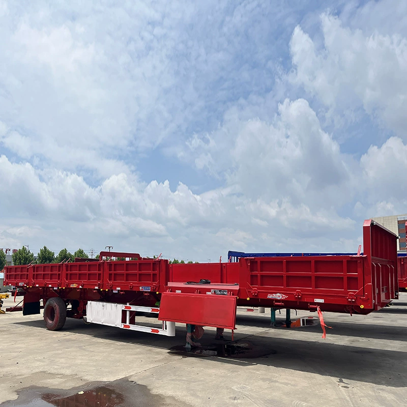 13m Контейнерный транспортный полуприцеп-платформа 40-футовый трехосный полуприцеп-тягач с платформой