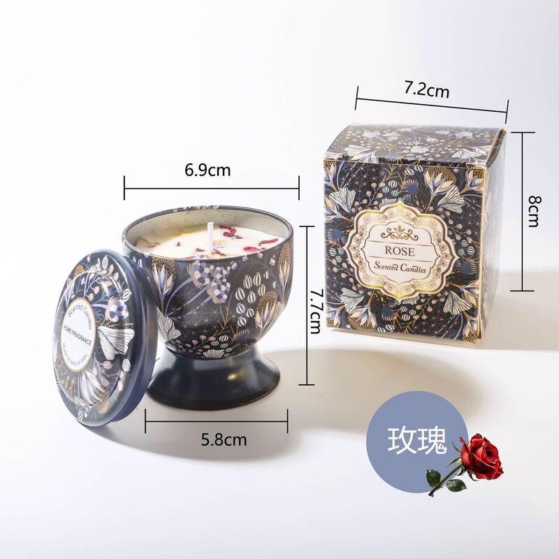 跨境热销高脚杯香薰蜡烛大豆蜡铁罐套装结婚伴手礼 香氛蜡烛礼盒|undefined