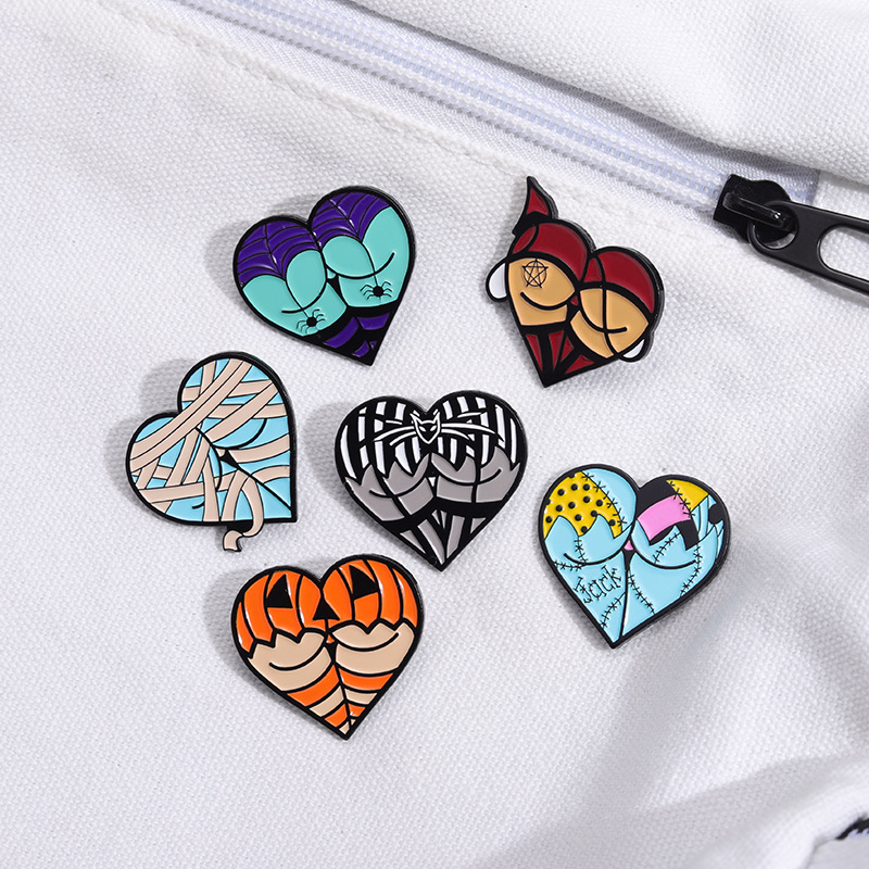 10g Weight Brooches Classification Cute Pin Letter Heart Shape Alloy Stoving Varnish Unisex Brooches