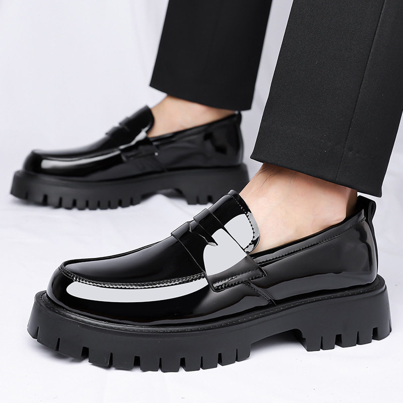 Bốt Martin nam cổ thấp mũi tròn độn đế, phong cách Anh Quốc casual, thoáng khí, chống trượt — Màu nâu, màu đen