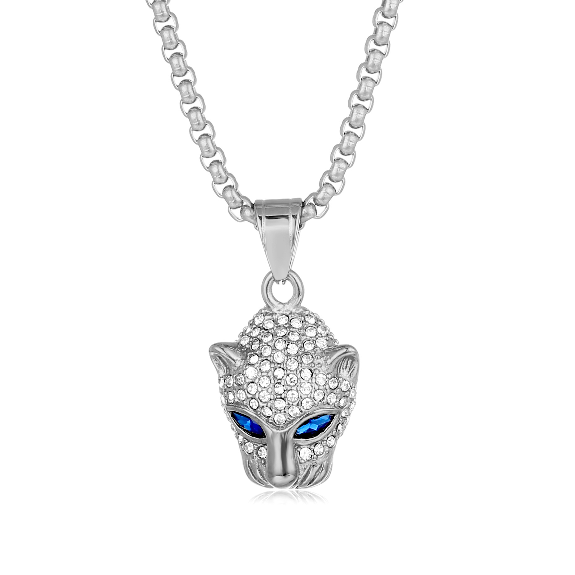 20g Weight Pendant, Chain Jewelry Making Type 18K Gold Plated Plating Material Rhinestones Inlay Material Titanium Steel Chain Material 1 Piece Quantity Party, Street Occasion Titanium Steel Material Jaguar Pattern Men's Gender Plating Design Hip-Hop Style Hip-Hop Jaguar Titanium Steel Plating Rhinestones 18K Gold Plated Men's 6