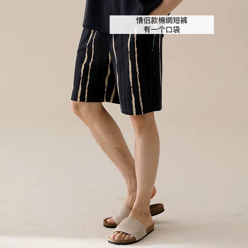 Pantalones cortos de algodón artificial para hombres de verano, pantalones, pantalones de playa, pijamas de seda, pantalones para el hogar, más gordos y pantalones casuales