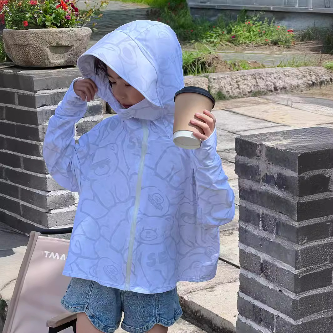 Children's Nylon Sun Protection Clothing, Raw Yarn, Quick-drying, UPF50+, Toddler/Young Boys' Sun Protection Cartoon Sun Protection Clothing