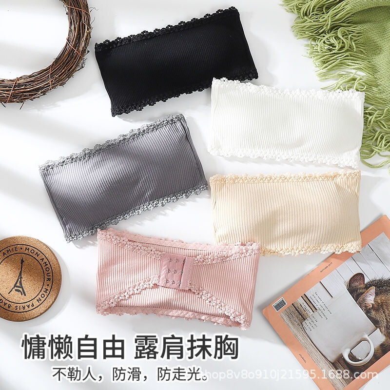 Factory Direct Supply Invisible Beauty Back Wrap Chest Fixed Cup Tube-like Underwear Female Students Anti-light Bra Thin Summer Explosions
