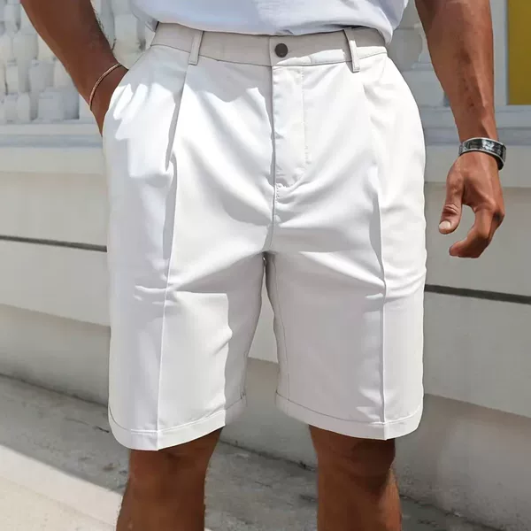 2026 Cross-Border Men's Solid Color Casual Shorts Business Golf Sports Shorts Men's Slim Straight Summer Shorts