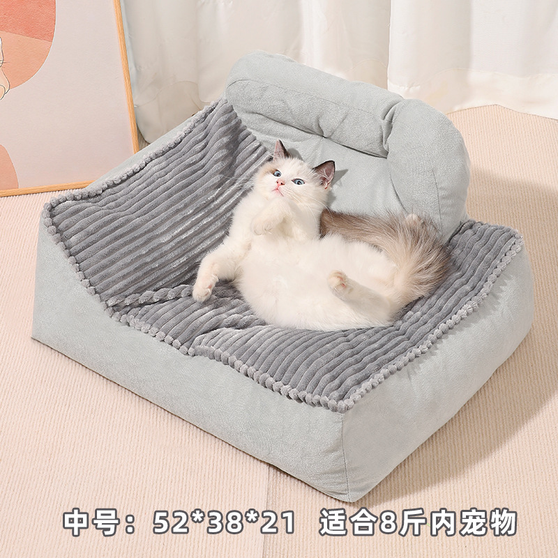 Nido de gato cuatro estaciones universal lavable resistente a los mordiscos de invierno cálido Mat Super Red gran sentido de Seguridad multi gato perrera sofá