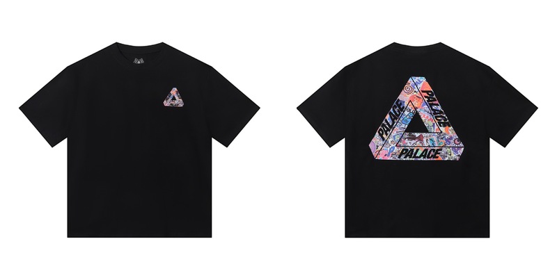 欧米の潮牌palace三角形双紗プリント高品質男女カジュアル半袖tシャツ|undefined