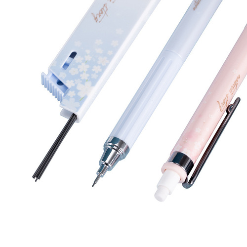 Deli 33125 Yinglu automatic pencil push pen 0.5mm primary school student small fresh cartoon mechanical pencil set