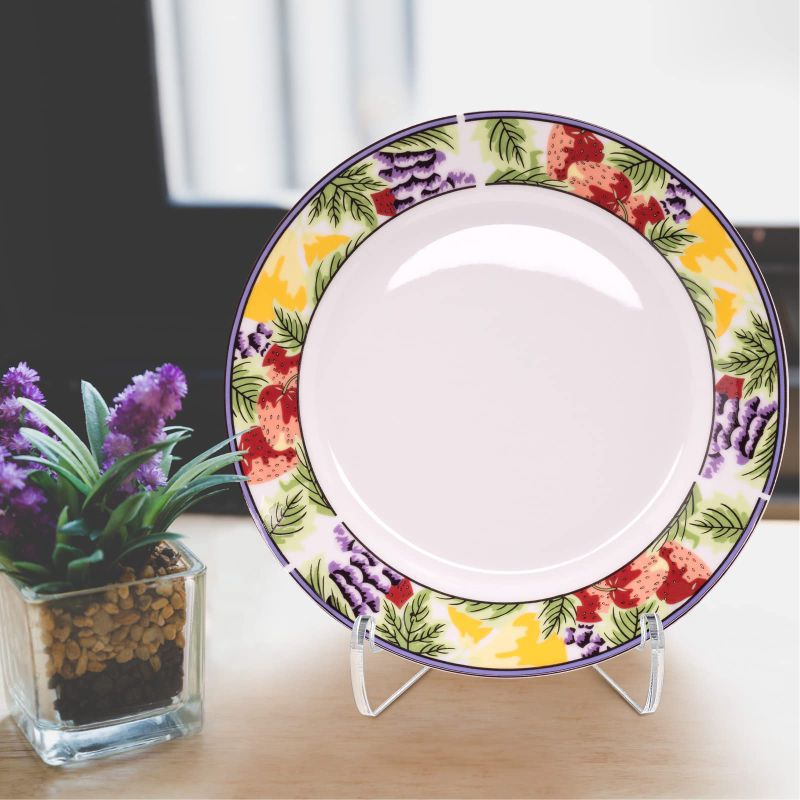 Plato acrílico en stock soporte de exhibición de pastel de té transparente marco de arte pequeño soporte de disco de cerámica