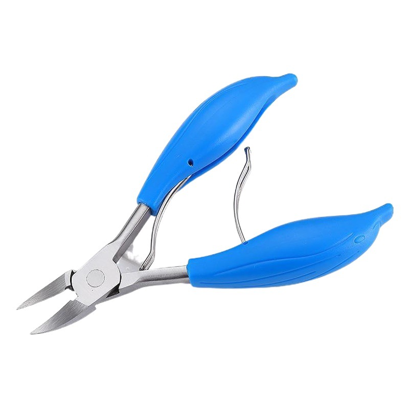 Stainless steel chick nose pliers rubber handle double spring chick nose pliers large opening nail groove pliers beauty pliers dead skin pliers nail clippers