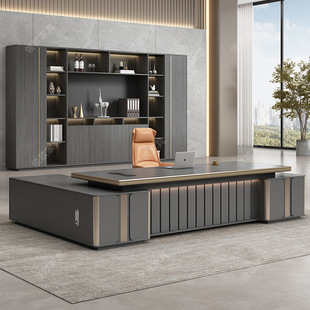 Simple Modern Boss Desk Light Luxury High-End Office Manager Desk and Chair Combination President Executive Desk Furniture