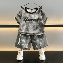 儿童装男童夏装套装2025新款男孩牛仔短裤两件套宝宝夏季薄款潮T