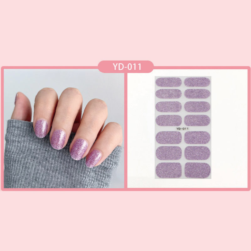 El nuevo parche de uñas en polvo de cebolla de color sólido de Idi 14 pegatinas de uñas pegatinas impermeables duraderas sin sellar fábrica al por mayor