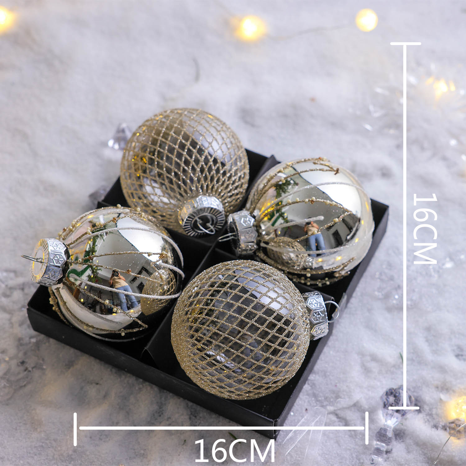 Nuevo americano ins BOLA DE Navidad Bola de lentejuelas bola pintada decoración del árbol de Navidad colgante decoración de la ventana de Navidad